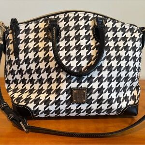 Dooney & Bourke Black and White Houndstooth Satchel